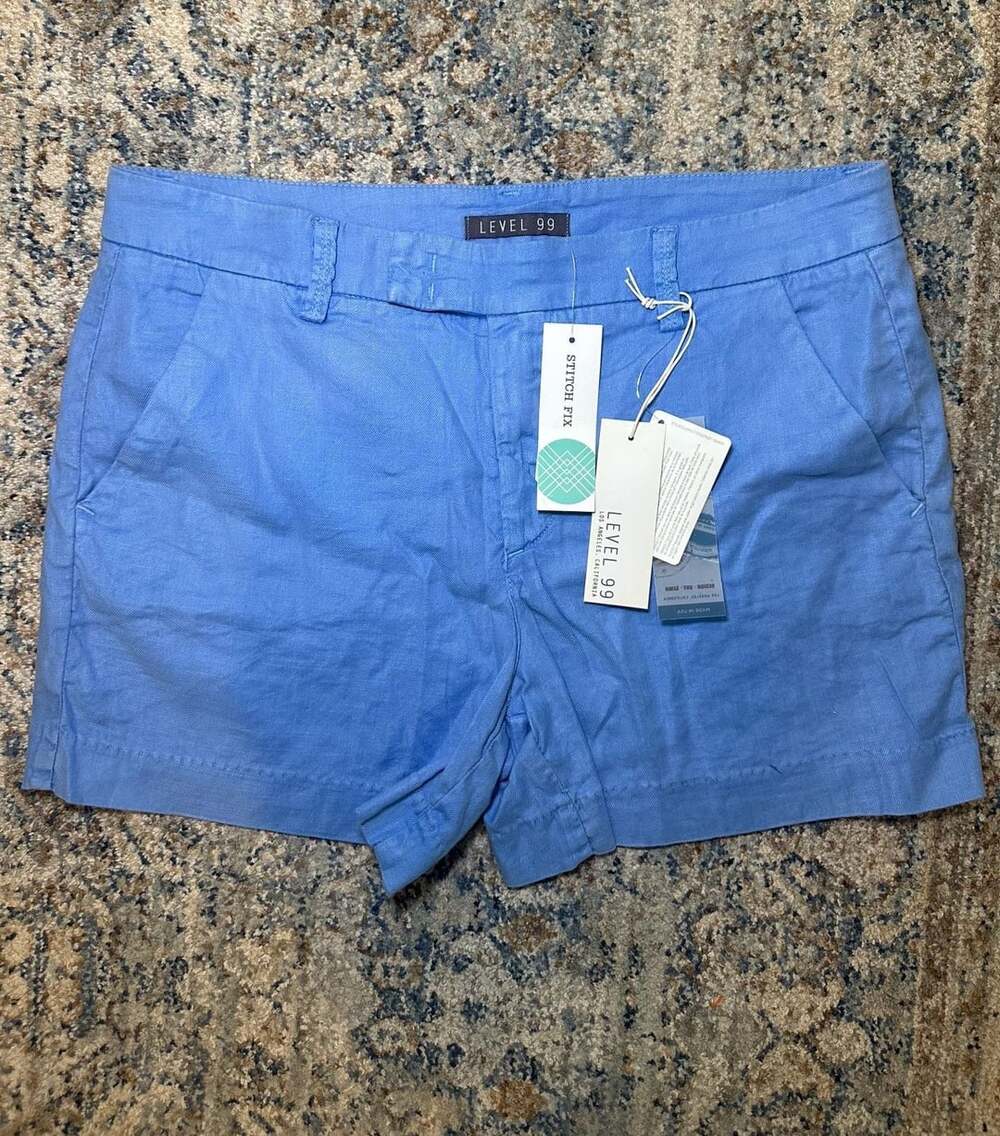 NWT Level 99 Cindie Linen Short Blue Size 30 Stitch Fix